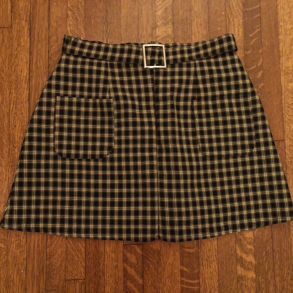 plaid mini skort